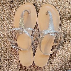 ANN TAYLOR LOFT metalic gold strap sandals. Size is 7M.